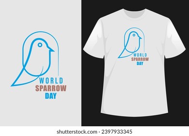 World sparrow day vector illustration in silhouette. Observed annually on March 20, is a day t shirt design