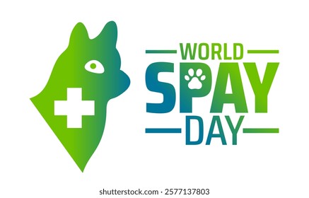 World spay day background banner or poster design template. observed every year in February. Holiday concept. Use to any Template, card, poster, placard, template.