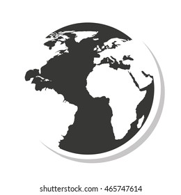 world sphere circle emblem icon vector illustration design
