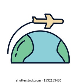 World sphere design. Planet continent earth world globe ocean and universe theme. Vector illustration.