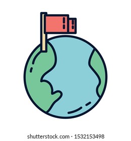 World sphere design. Planet continent earth world globe ocean and universe theme. Vector illustration.
