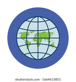 World sphere design, Planet continent earth globe ocen sea universe science and map theme Vector illustration