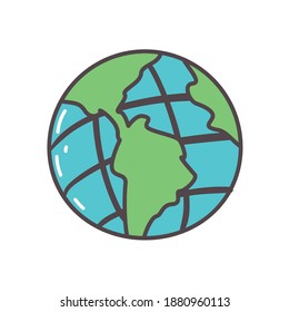 World sphere design, Planet earth continent and globe theme Vector illustration