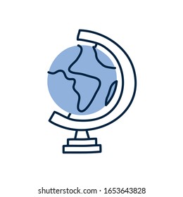 diseño de icono de estilo de relleno de línea de doodle de esfera mundial, dibujo de dibujo de dibujo de ornamentos adorable idea creativa y decorativa Tema vectorial ilustración