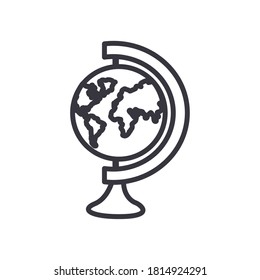 World sphere line style icon design, Planet continent earth and globe theme Vector illustration