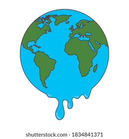 Minimalistic Illustration Melting Earth Global Warming Stock Vector ...