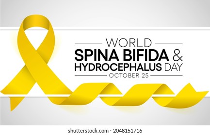 World Spina Bifida And Hydrocephalus Day Is Observed Every Year On October 25, Is A Condition That Affects The Spine And Is Usually Apparent At Birth. It Is A Type Of Neural Tube Defect (NTD). Vector