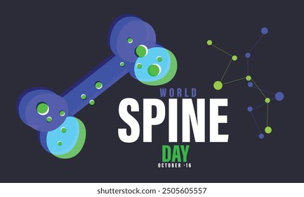 World Spine Day. background, banner, card, poster, template. Vector illustration.