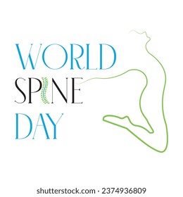 World Spine Day Banner Design illustration,Illustration of world spine day typography on isolated background,world spine day text design illustration,chiropractic logo.