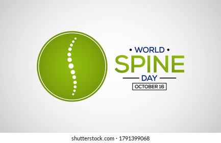 World Spine Day highlights the burden of spinal pain and disability around the world. Takes place on October 16 each year across the globe. vector illustration.