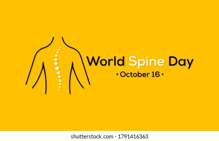 World Spine Day highlights the burden of spinal pain and disability around the world. Takes place on October 16 each year across the globe. vector illustration.