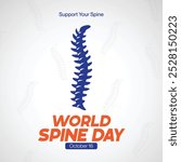 World Spine Day. World Spine Month. World Spine Day 2024, Creative banner, poster, social media post, background, template, postcard vector 