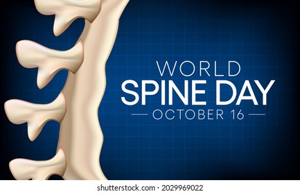 World Spine day is observed every year on September 16, is body's central support structure. It keeps us upright and connects the different parts of our skeleton to each other. Vector illustration