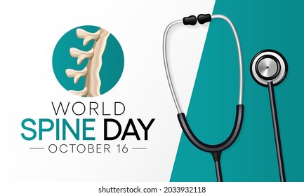 World Spine day is observed every year on September 16, is body's central support structure. It keeps us upright and connects the different parts of our skeleton to each other. Vector illustration