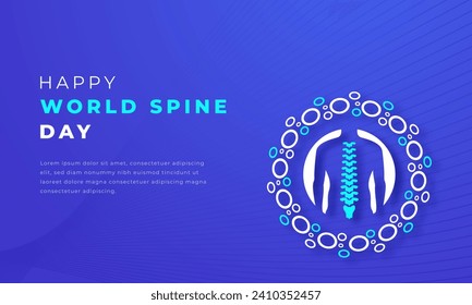 World Spine Day Paper cut style Vector Design Illustration for Background, Poster, Banner, Advertising, Greeting Card