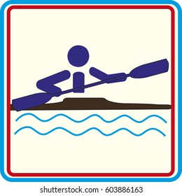 World Sport training, Rowing icon, vector Illustrations