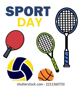 world sports day commemoration background. with a simple and unique ball icon