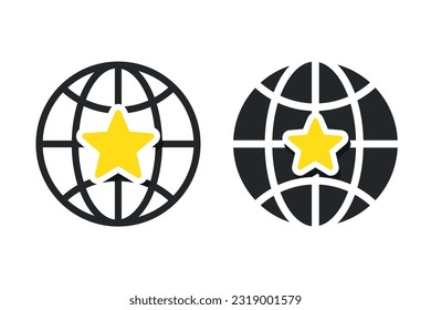 Icono de estrella mundial. Vector de ilustración