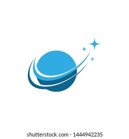 World and star ilustration logo vector template