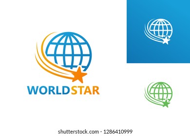 World Star Logo Template Design Vector, Emblem, Design Concept, Creative Symbol, Icon