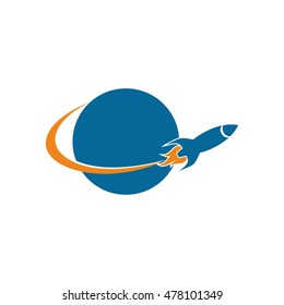 World Start up Rocket logo Design Template