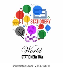 World stationery day poster design