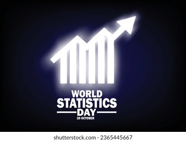 Día Mundial de la Estadística. 20 de octubre. Ilustración vectorial. Adecuado para tarjeta de saludo, afiche y banner