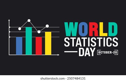 World Statistics Day. 20 October. Template for banner, greeting card, poster background. Vector illustration
