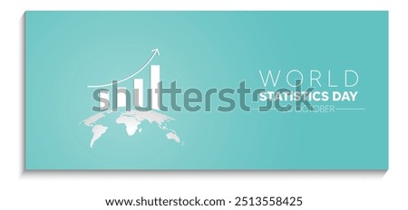 World Statistics Day 20 October glowing business graph vector poster