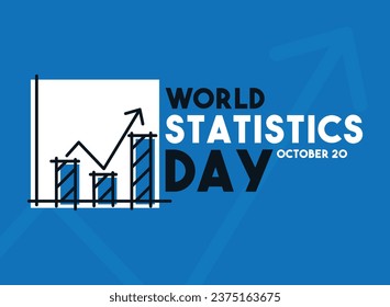 Día Mundial de la Estadística. 21 de octubre. Vector de diseño plano. Cartel, pancarta, tarjeta, fondo. Eps 10.