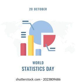 Día Mundial de la Estadística, Diseño de ilustraciones vectoriales.
