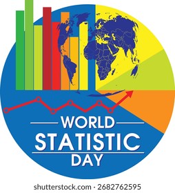 ILUSTRACIÓN VECTORIAL DEL DÍA MUNDIAL DE LAS ESTADÍSTICAS LISTA PARA SU USO