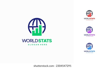 Design-Design-Konzept für World-Statistiken, Vorlage für das World Graph-Logo