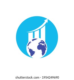 World Stats vector logo design template. World finance logo design concept.	