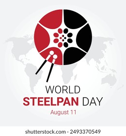 World Steelpan Day 11 August vector, illustration.