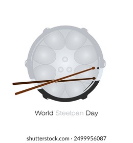 World Steelpan Day vector, illustration. Steelpan musical instrument. 11 August.