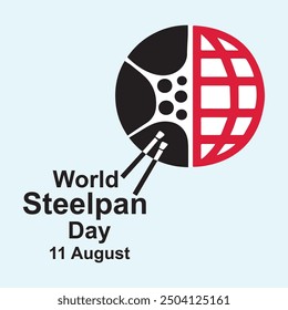 world steelpan day vector logo