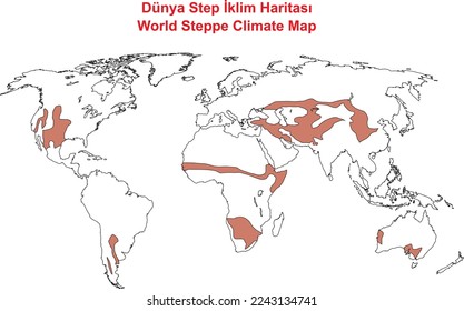 Mapa del clima de la Estepa Mundial, ilustrador