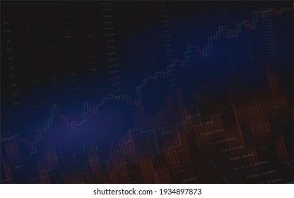 world stock market or forex exchange with candle graph background, vector illustration.