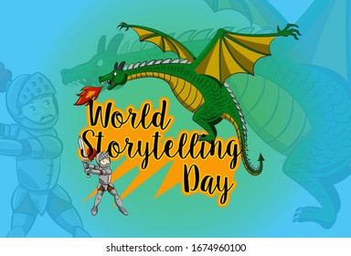 World Storytelling Day Vector Illustration for  poster, banner, flyer, invitation card, aplication template, web template etc