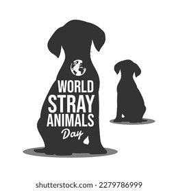 world stray animals day silhouette vector