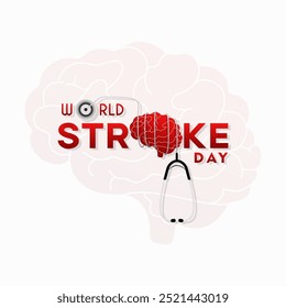 World Stroke Day, 29 October, with stethoscope and brain illustration in the text