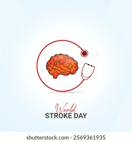 World Stroke Day, Stroke Day, 3D Illustration creative design for social media ads