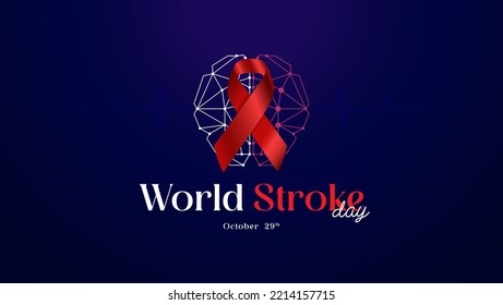 World Stroke Day Background. Abstract Background. With vector shaped design. Commemorating World Stroke Day on 29 October. Suitable for banners, social media, posters, etc