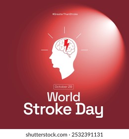 World Stroke Day. World Stroke Month. World Stroke Day 2024, Creative banner, poster, social media post, background, template, postcard vector