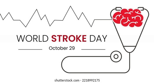 World Stroke day is observed every year on October 29. Health care awareness campaign. Vector Illustration.