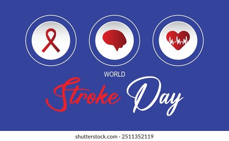 World Stroke Day is observed every year on October. Medical Healthcare Awareness concept. background, placard, banner template Vector illustration design.