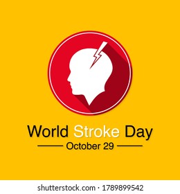 World Stroke Day is observed on October 29 to underscore the serious nature and high rates of stroke, raise awareness of the prevention and treatment of the condition. Vector illustration.