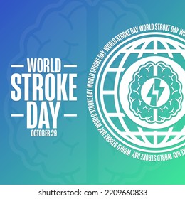 World Stroke Day. October 29. Holiday concept. Template for background, banner, card, poster with text inscription. Vector EPS10 illustration