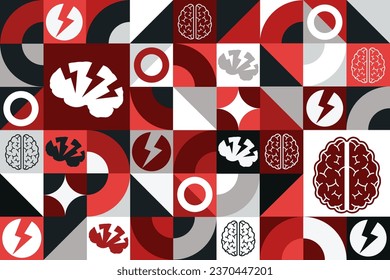 World Stroke Day. October 29. Seamless geometric pattern. Template for background, banner, card, poster. Vector EPS10 illustration